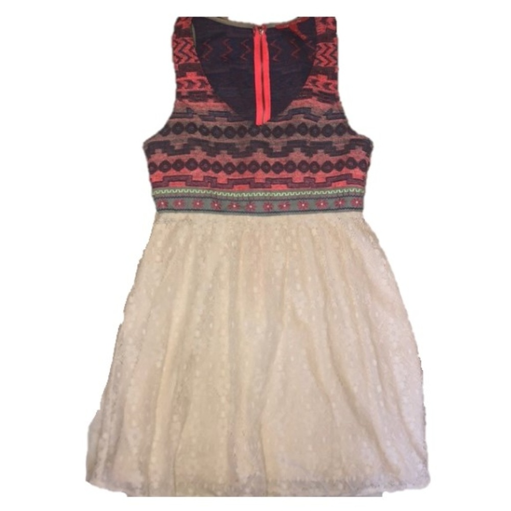Chelsea & Violet | Neon Aztec Lace Dress | Size M